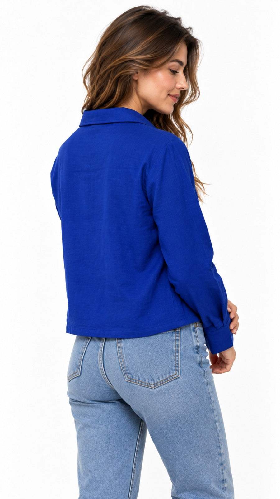 Blusa Sexy Lino Azul