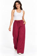 Pantalon Palazzo Lino Vino Tinto